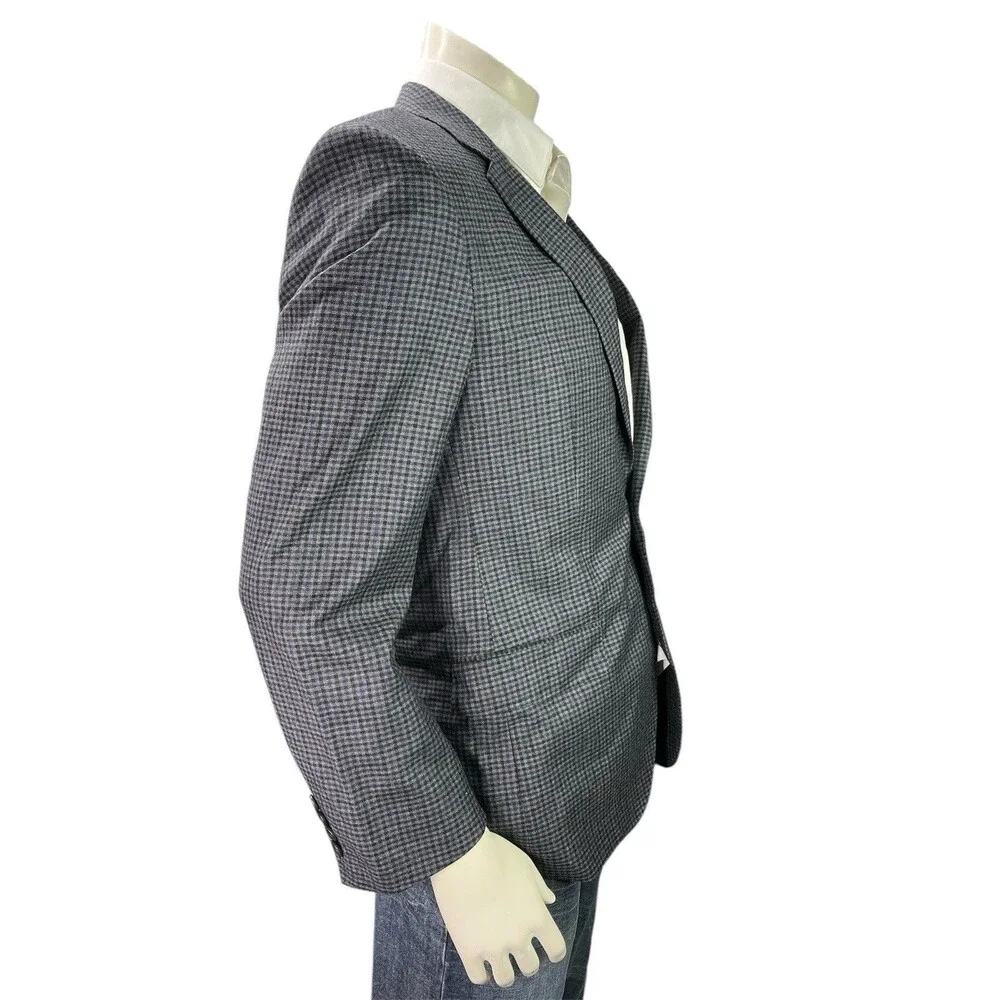 Hugo Boss Hutch3 Men 38R Blazer Wool Check Suit Jacket Coat